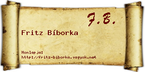 Fritz Bíborka névjegykártya